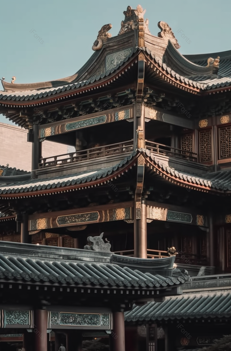 大开元寺中式寺庙阁楼建筑景观摄影图,高清,摄影图,摄影图片,图片大全,摄影图免费下载